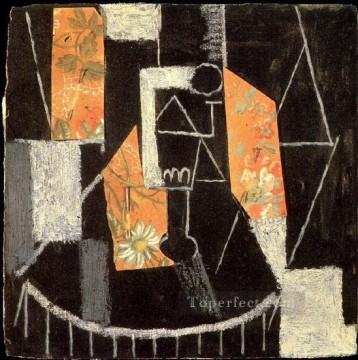  st - Glass on a pedestal table 1913 cubist Pablo Picasso